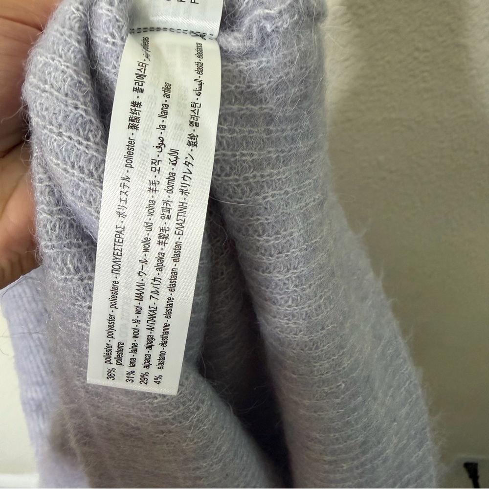 NWT Zara Wool‎ Alpaca Beaded Strappy Dress Gray Sleeves Midi Tank Women’s Size S - Picture 7 of 7